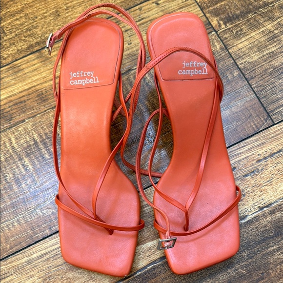 Women's Orange Coral Strappy Heels sandals 7 fluxx - Picture 6 of 10